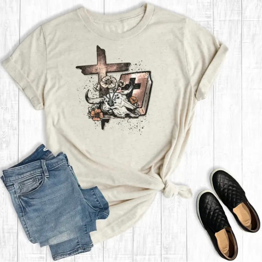 Western Skull & Bible T-Shirt